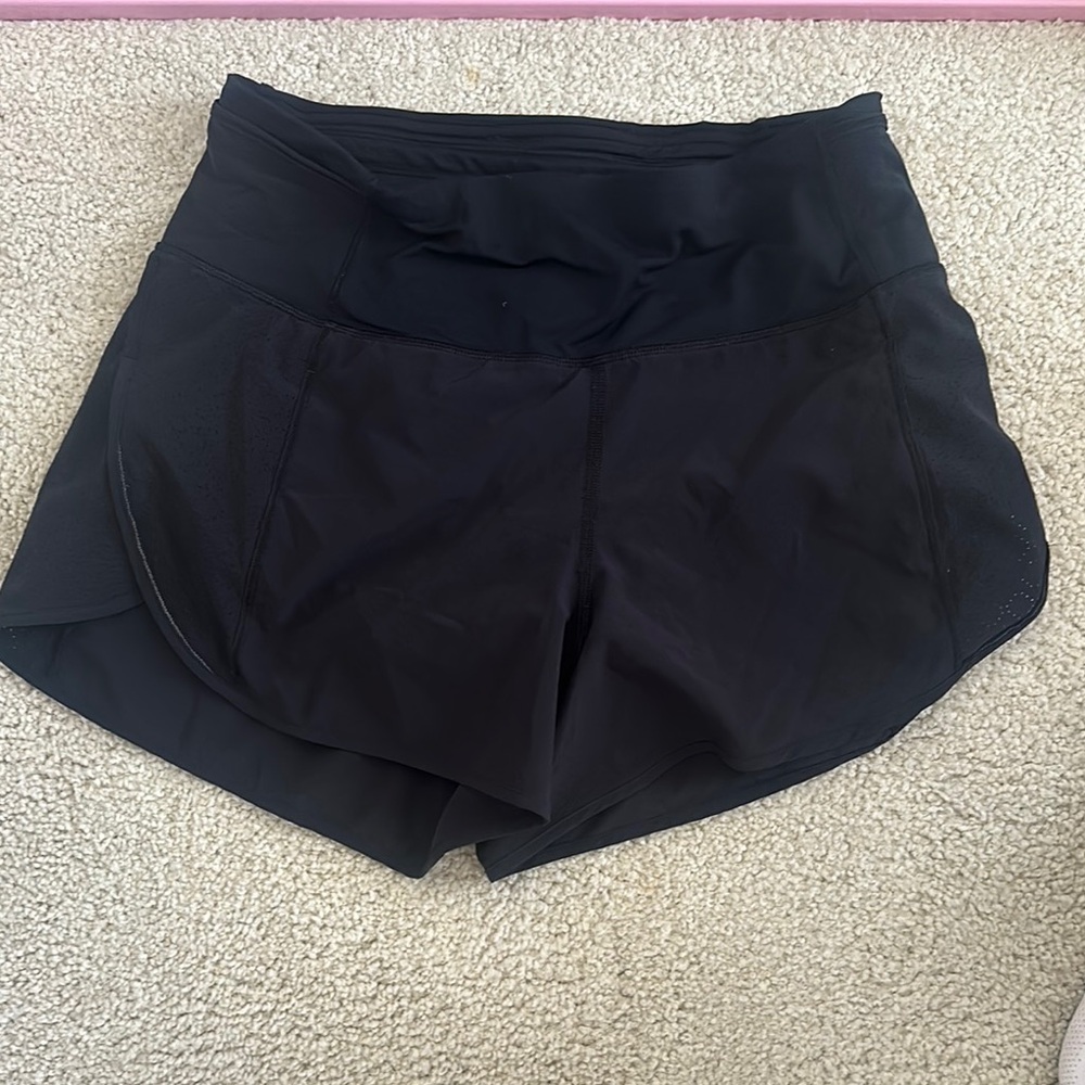 Lululemon Athletica Black Athletic Shorts with Wide Waistband